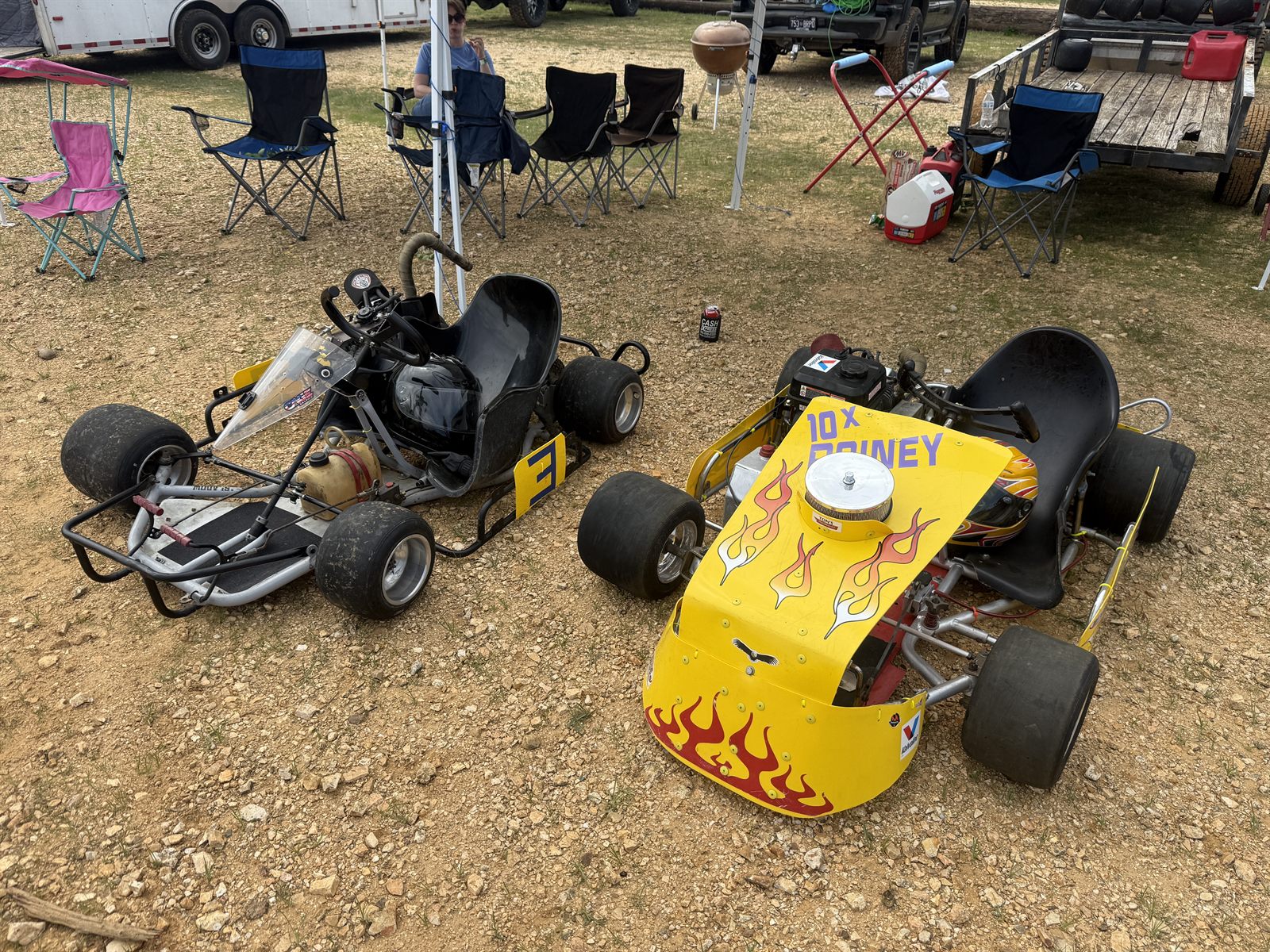 Kart in the pits